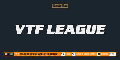Font visual image of VTF League