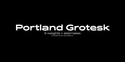Font visual image of Portland Grotesk
