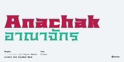 Font visual image of Anachak