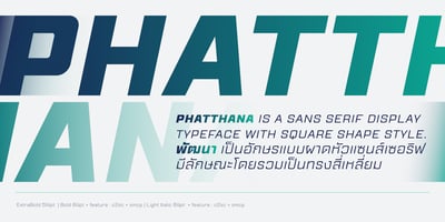 Font visual image of Phatthana