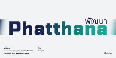 Font visual image of Phatthana