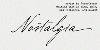 Font visual image of Nostalgia Peach Creme