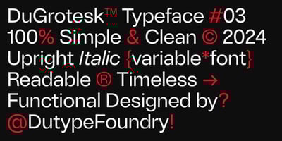 Font visual image of DuGrotesk