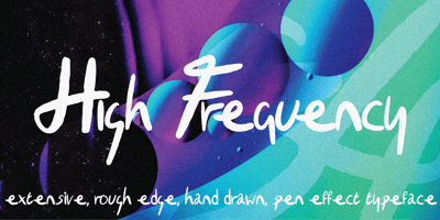 Font visual image of High Frequency Script 
