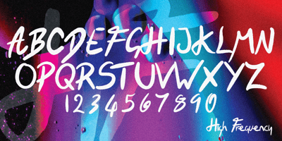 Font visual image of High Frequency Script 