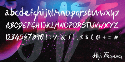 Font visual image of High Frequency Script 