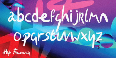 Font visual image of High Frequency Script 