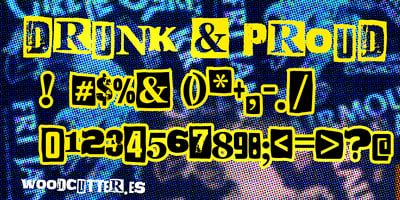 Font visual image of Drunk & Proud