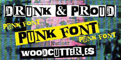 Font visual image of Drunk & Proud