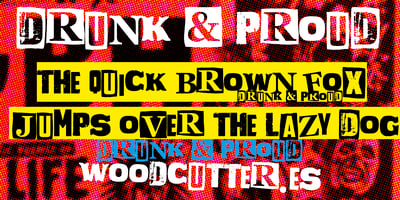 Font visual image of Drunk & Proud