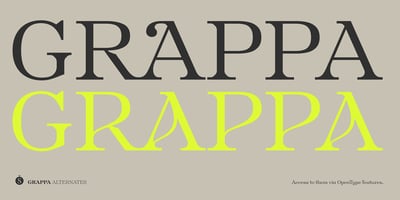 Font visual image of Grappa