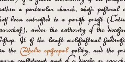 Font visual image of Parochus
