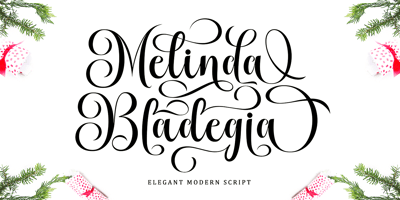 Font visual image of Melinda Bladegia