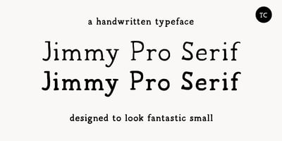 Font visual image of TC Jimmy Serif Pro