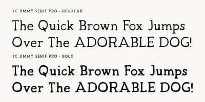 Font visual image of TC Jimmy Serif Pro