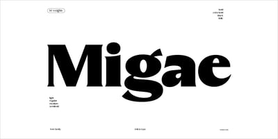 Font visual image of Migae