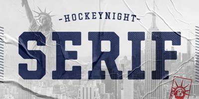 Font visual image of Hockeynight Serif