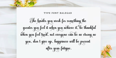 Font visual image of Balegad