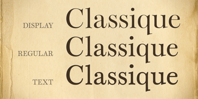 Font visual image of Classique