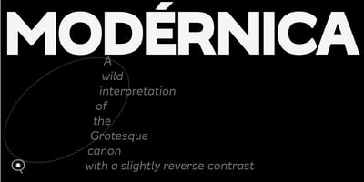 Font visual image of Modernica