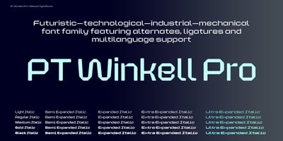 Font visual image of PT Winkell Pro