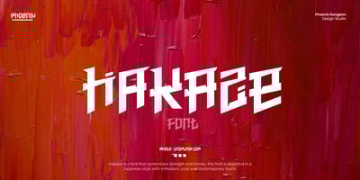 Font visual image of Hakaze