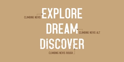Font visual image of Climbing Nevis