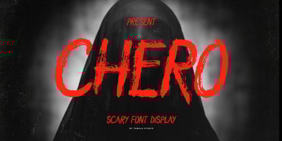 Font visual image of Chero Scary Brush Display