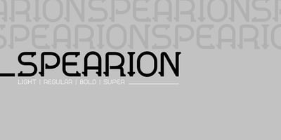 Font visual image of Spearion