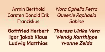 Font visual image of Hybi15 Ronja