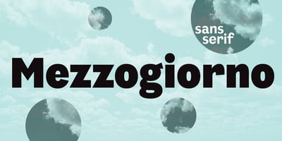Font visual image of Mezzogiorno