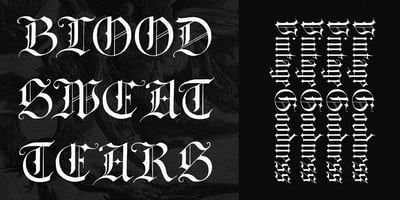 Font visual image of BlackCat Blackletter