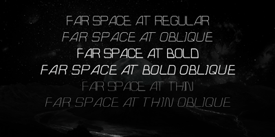 Font visual image of Far Space AT