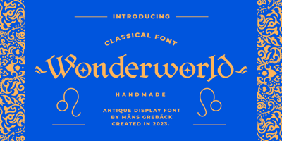 Font visual image of Wonderworld