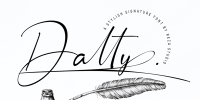 Font visual image of Dalty.