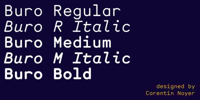 Font visual image of Buro