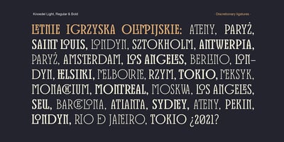 Font visual image of Knoedel