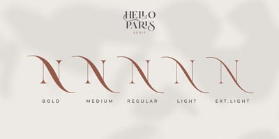 Font visual image of Hello Paris