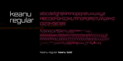 Font visual image of Keanu