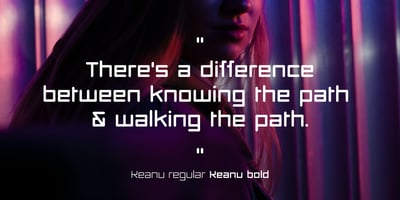 Font visual image of Keanu