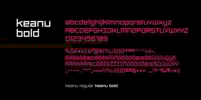 Font visual image of Keanu