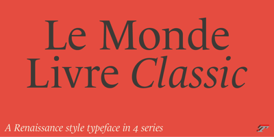 Font visual image of Le Monde&reg Livre Classic Std
