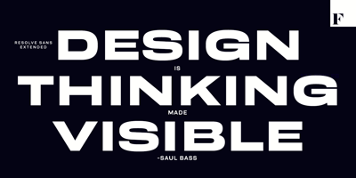 Font visual image of Resolve Sans