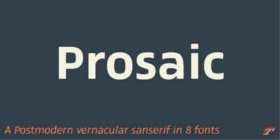 Imagen visual de la fuente Prosaic Std