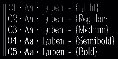 Font visual image of Luben