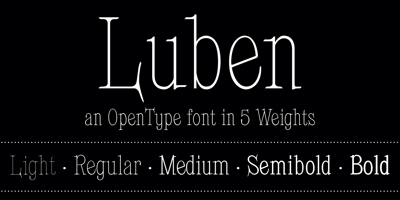 Font visual image of Luben