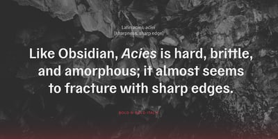 Font visual image of Acies