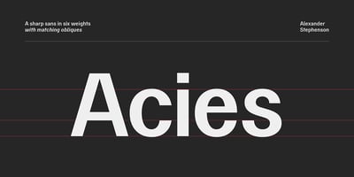 Font visual image of Acies