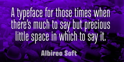 Font visual image of Albireo Soft