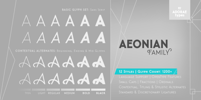 Font visual image of Aeonian